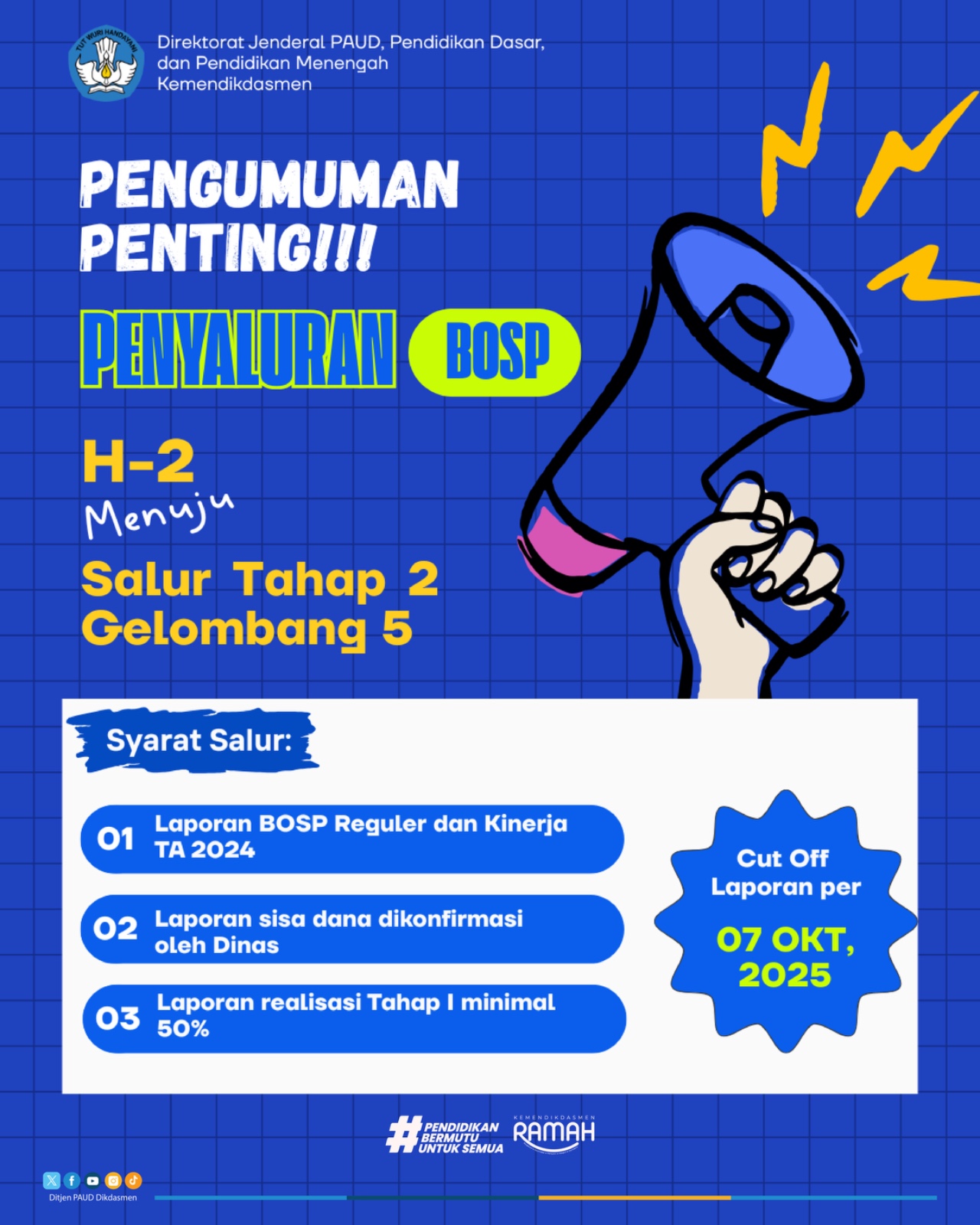 BPMP Kepri Imbau Satuan Pendidikan Segera Lengkapi Laporan untuk Penyaluran Dana BOSP Tahap II Gelombang 5