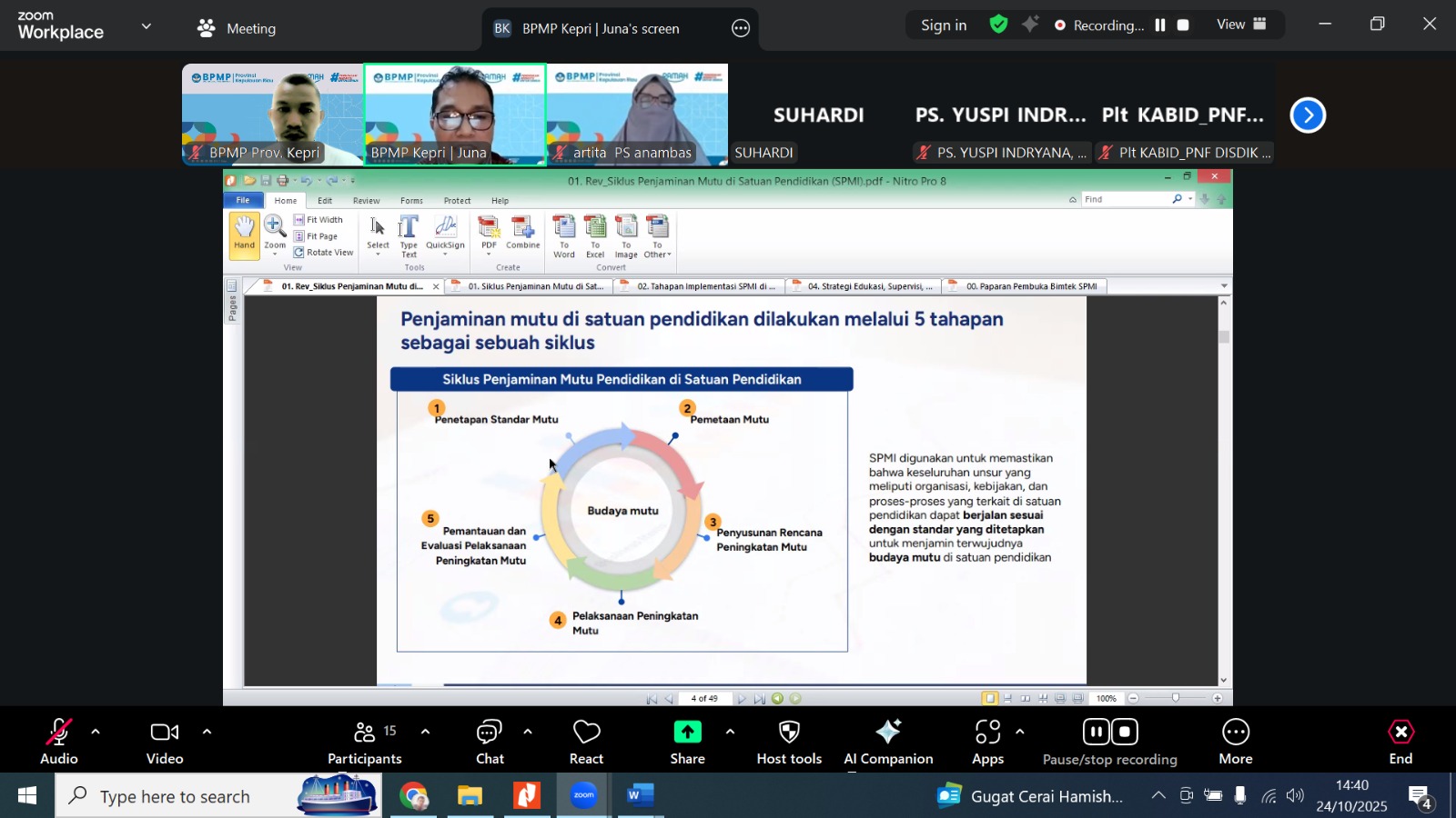 BPMP Laksanakan Pendampingan Berjenjang Penerapan SPMI di Satuan Pendidikan