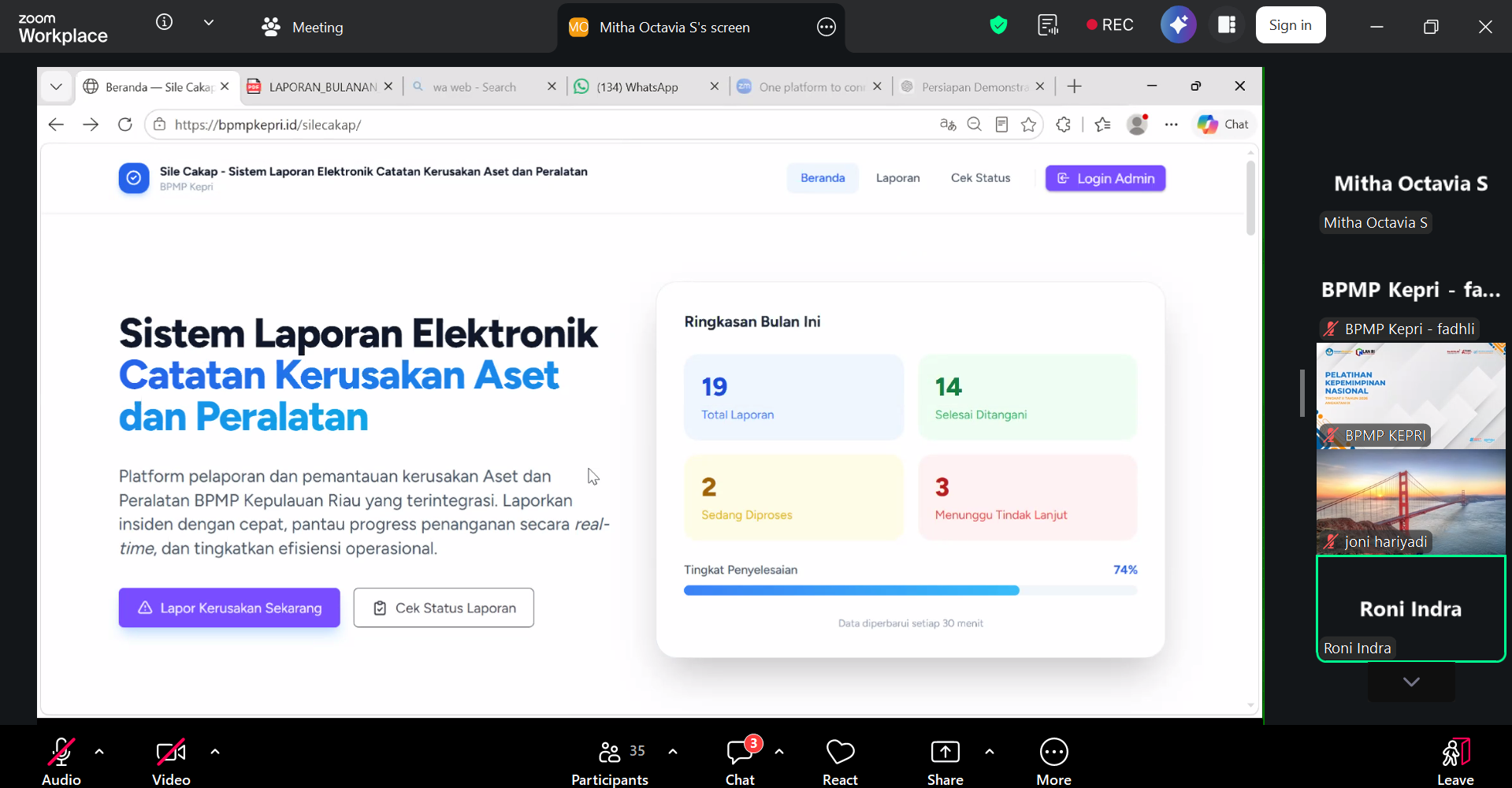 BPMP Kepri Hadirkan Inovasi Digital, SILE CAKAP Permudah Pelaporan Kerusakan BMN Secara Terintegrasi